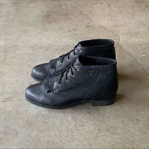 Ariat Jamie Fringe/Kilt Low/Mid Black Western Roper Style 4 Eyelet Riding Boots